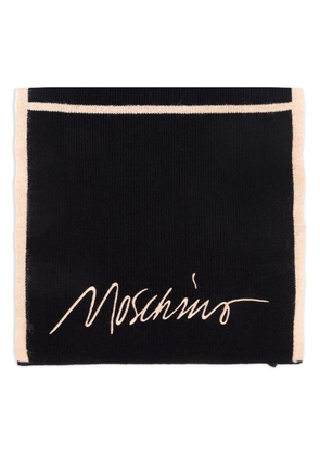 Moschino embroidered ribbed scarf - Black