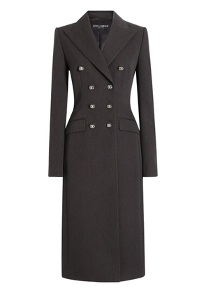 Dolce & Gabbana double-breasted padded-hips coat - Grey