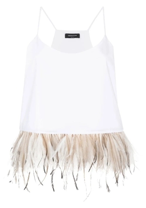 Fabiana Filippi feather-trim sleeveless top - White