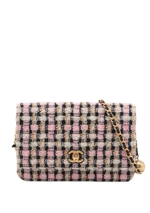 CHANEL Pre-Owned 2021-2025 Quilted Tweed Pearl Crush Wallet on Chain crossbody bag - Pink
