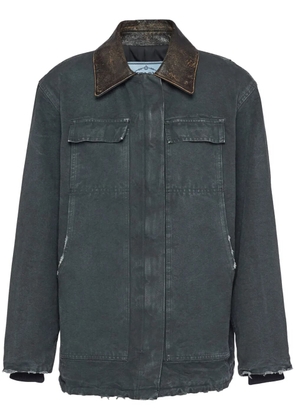 Prada distressed canvas jacket - Grey