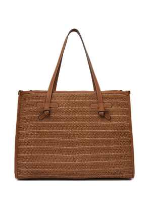MARCELLA CLUB textured top-handle tote bag - Brown