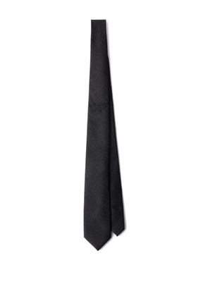 Prada triangle-detail cashmere tie - Grey