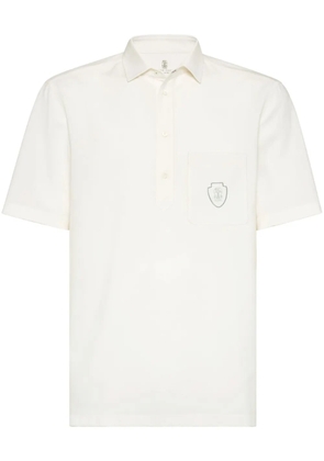 Brunello Cucinelli logo-appliqué polo shirt - White