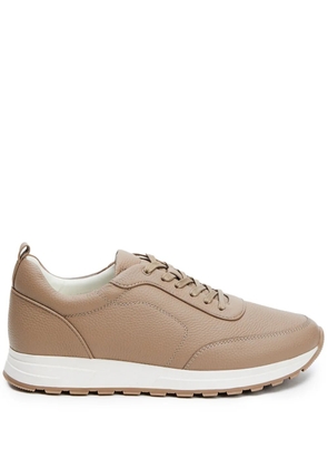 12 STOREEZ low-top leather sneakers - Brown