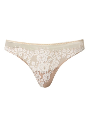 TWINSET lace tulle thong - Neutrals