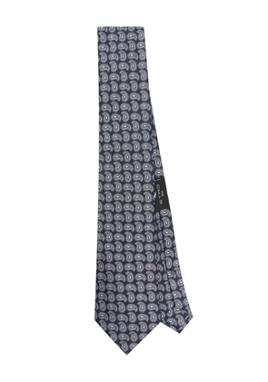 ETRO graphic-print silk tie - Blue