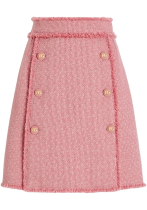 Dolce & Gabbana DNA logo-engraved mini skirt - Pink