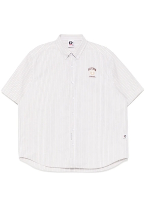 AAPE BY *A BATHING APE® AAPENOW moonface-logo striped shirt - Neutrals