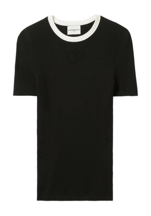 Claudie Pierlot ribbed logo-detail top - Black