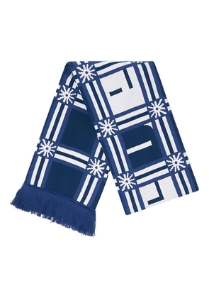 RASSVET geometric-pattern fringed scarf - Blue