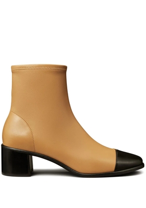 Tory Burch 50mm cap-toe ankle boots - Brown
