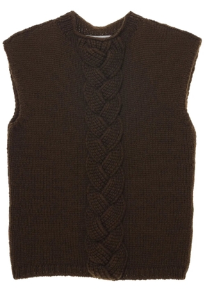LEMAIRE cable-knit vest - Brown