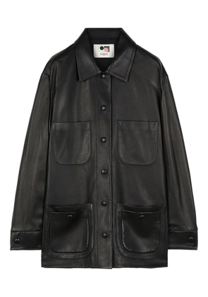 Ports 1961 button-fastening leather jacket - Black