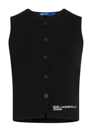 Karl Lagerfeld Jeans button-front knit gilet - Black