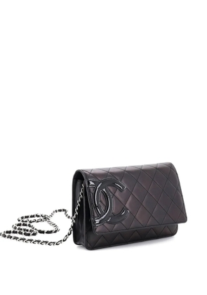 CHANEL Pre-Owned Cambon Wallet on Chain Quilted Leather crossbody bag - Black