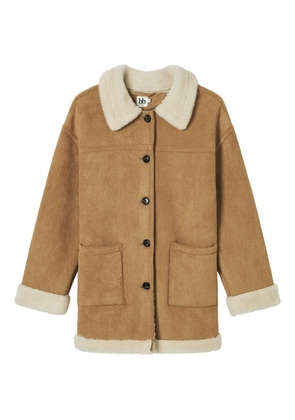 b+ab faux fur collar coat - Brown