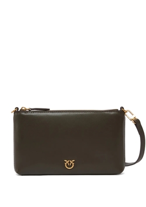 PINKO logo-appliqué zip clutch bag - Green