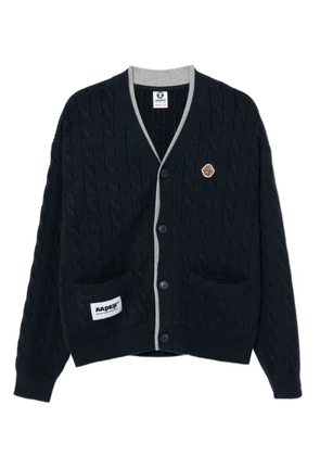 AAPE BY *A BATHING APE® logo-embroidered cardigan - Blue