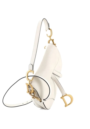 Christian Dior Pre-Owned Saddle Handbag with Strap Leather Medium shoulder bag - Neutrals
