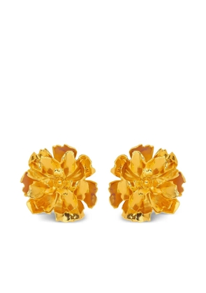Oscar de la Renta Large Peony clip-on earrings - Gold