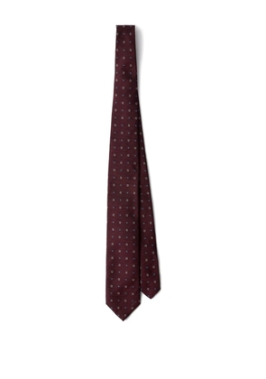 Prada geometric-pattern silk tie - Red