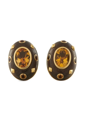 LB Exclusive citrine wood earrings - Brown