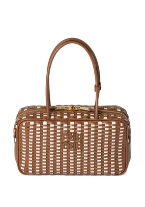 Miu Miu Bea woven-effect tote bag - Brown