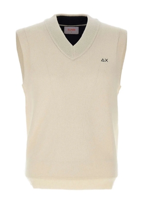 Sun68 v-neck logo-embroidered vest - Neutrals