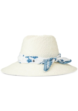 Maison Michel Kate scarf-detail fedora hat - Neutrals