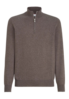 Brunello Cucinelli half-zip cashmere sweater - Brown
