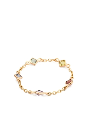 YI Collection 14K yellow gold rainbow sapphire chain ring