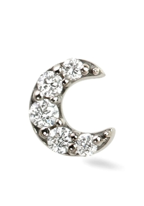 Lark & Berry 14kt white gold mini Moon diamond stud earring - Silver