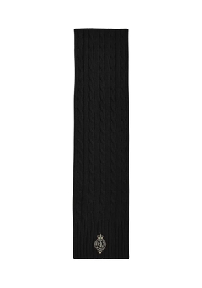 Lauren Ralph Lauren logo-embroidered cable-knit scarf - Black