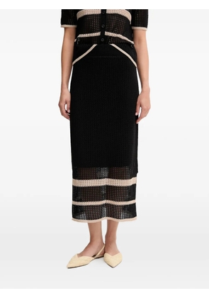Joseph Ribkoff striped openwork skirt - Black