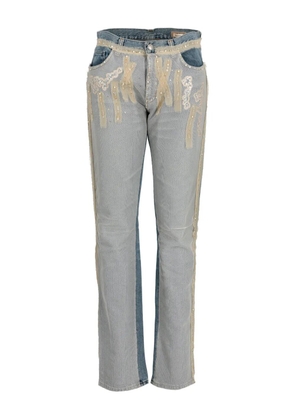 Voyage Et Cie customised embellished jeans - Blue
