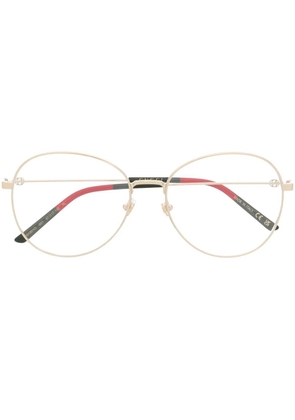 Gucci Eyewear round frame glasses - Gold