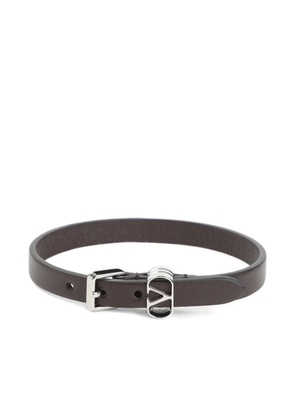 Valentino Garavani leather V-logo bracelet - Brown