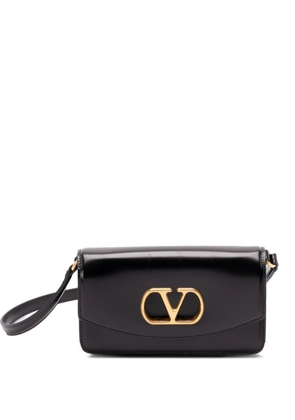 Valentino Garavani VLogo Signature-plaque leather shoulder bag - Black