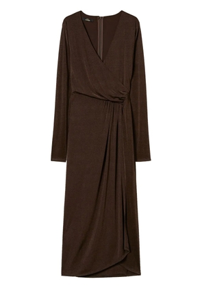 TWINSET side-draping jersey maxi dress - Brown