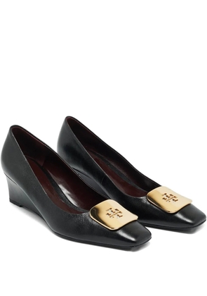 Tory Burch Georgia leather wedge pumps - Black