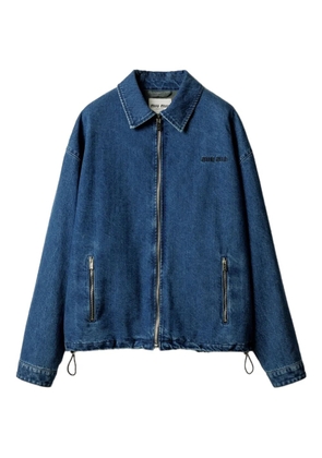 Miu Miu cashmere denim blouson jacket - Blue