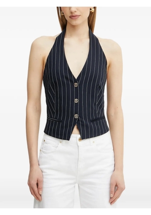FRACOMINA pinstripe buttoned halter top - Blue
