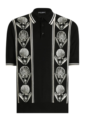 Dolce & Gabbana silk polo shirt - Black