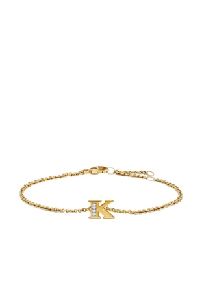 David Yurman 18K yellow gold Petite Pavé Initial diamonds bracelet