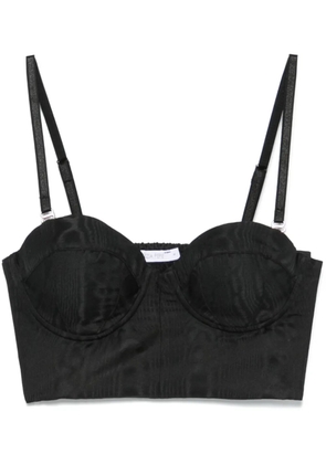 Patrizia Pepe patterned-jacquard bustier top - Black