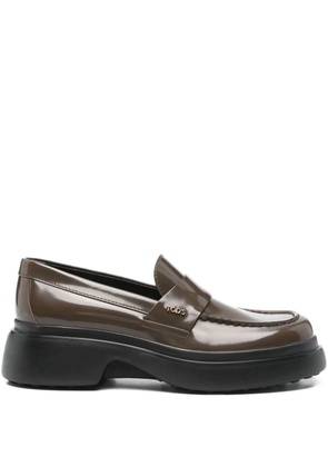 Tod's leather platform loafers - Green