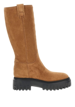 Hogan platform zip-fastening knee-high boots - Brown