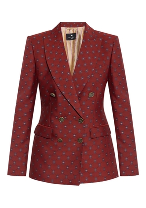 ETRO paisley-print double-breasted blazer - Red