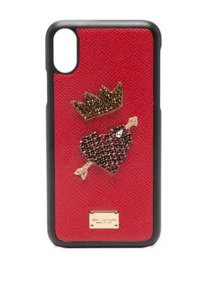Dolce & Gabbana iPhone X embellishment phone case - Red